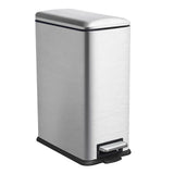 JM YIPENG 12 Gallon Trash Can, Stainless Steel Narrow Kitchen Garbage Bin with Removal Inner Bucket, Soft Close Lid, Step on Tra