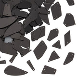 Ph Pandahall 180pcs Mirror Sew on Rhinestones Mix Flatback Acrylic Sew-on Stone Black Acrylic Mirrored Rhinestones Beads for Fes