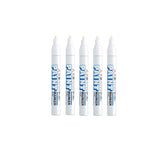 Uni-Paint Oil Based Paint Marker 5 Pens Bundle Set , Multi surface Marking Pen (PX-20) Medium Point White Colour