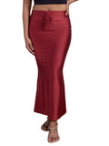 NYKD Everyday Saree Petticoat for Women - Shapewear with Drawstring, Side Slit, Mermaid Cut - Saree Shapewear, NYOE01, Maroon, L