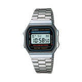 Casio Unisex Vintage A168Wa-1Wdf Black Digital Dial Silver Stainless Steel Band D131