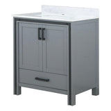 Lexora Ziva 30 in W x 22 in D Dark Grey Bath Vanity and Cultured Marble Top