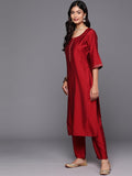 Libas Women'S Silk Blend Kurta Sets (Gs841_Red Red Xl