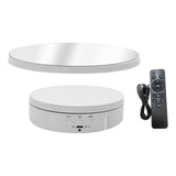 MYADDICTION 360 Degree Turntable Display Stand Mirror Covered for Video Cake Photography White