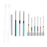 Zoomella 12 Pieces Diy Punch Needle Embroidery Kit For Making Rug Adults Knitting B