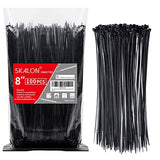 Zip Ties 8 Inch (100 Pack) 40Lbs Tensile Strength Black Cable Ties Wire Ties For Indoor And Outdoor Use By Skalon -Like New