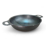 NAAYAGI Pure Iron Kadai for Daily use Cooking, Frying, Deep Frying, Iron, Black Grey 26 cm, 2.5 Litre Approx