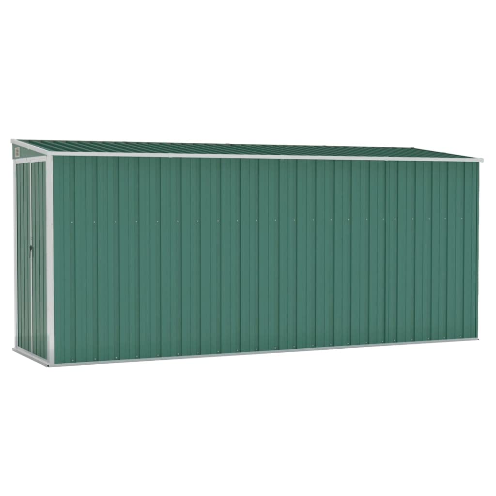 Vidaxl Wall-Mounted Galvanized Steel Garden Shed, Green, Secure Outdoor Storage For Tools, Furniture, Durable Material With Lock Function, Weather-Resistant, Easy Assembly