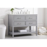 Elegant Decor Sinclaire 42 Aluminum Alloy & Mdf Single Bathroom Vanity In Gray