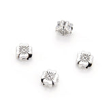 40pcs Four-Leaf Clover Flower Symbol of Good Luck Beads (4.5mm Hole) Antique Silver
