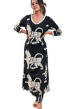 Anni Designer Women'S Cotton Blend Straight Printed Kurta With Pant (Lanka-Black-Ns_Xxl_Black_Xx-Large),Black,2XL