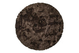 6 X 6 Chocolate Round Faux Fur Washable Non Skid Area Rug