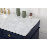 Elegant Decor Park Avenue 60 Metal Mdf Marble Single Bathroom Vanity In Blue