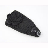 El RegaloS 1Pc Winter Crochet Knitted Headwrap Headband With 3D Flower & Button For Girls & Women Ear Warmer Hair Muffs Band |