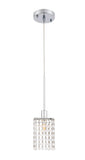 Living District Taylor 1-Light Metal & Crystal Pendant In Chrome/Clear