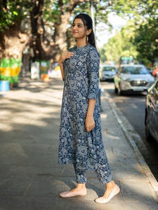 Gosriki Women'S Rayon Blend Straight Printed Kurta With Pant (Malvina Blue-Vks01-Gs_S_Blue_Small),Blue,,B0DFPXFQXG