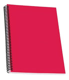 Techgifti Spiral Notebook Plain Pages With Waterproof Plastic Cover, WireBound, A4 Size Notebook, Pack Of 1, Colours With Colle