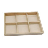 MERISHOPP Wooden Pencil Holder 6 Compartment Marker Pen Organizer for Desk Home Studio