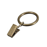 uxcell Curtain Clip Rings with Hooks Metal 1 Inch Inner Dia 3.5mm Thickness Drapery Ring for Window Curtain Rods Bronze Tone 16