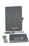 Smart World Combo 4 In 1 Diaries Set With Customized Name On Pen, Diary, Business Card Holder, Personalized Keychain For Birthda