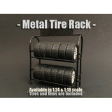 American Diorama Metal Tire Rack With Rims And Tires For 1:24 Scale Models 77530