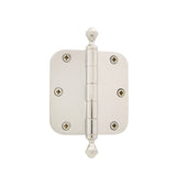 Grandeur Hardware 824310 3.5 Acorn Tip Residential Hinge with 5/8 Radius Corners in Polished Nickel, 3.5 x 3.5
