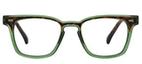 Peepers by PeeperSpecs Strut Square Blue Light Blocking Reading Glasses, Green/Tortoise, 48 + 3