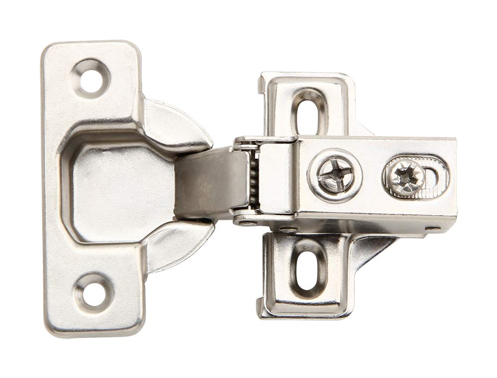 10 Pack - Silverline Face Frame Quiet Soft Close Cabinet Door Hinges, 1/2 Inch Overlay, With Built-In Metal Dampers, Strong Heav