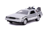 Jada Delorean DMC (Time Machine) Silver Back to The Future Part II (1989) Movie Hollywood Rides Series 1/32 Diecast Model Car