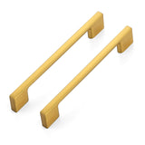 Ravinte Decor 3 Pack Kitchen Cabinet Handles 5 Hole Center Wide Foot Drawer Pulls - Gold Cabinet Pulls Solid Kitchen Hardware fo
