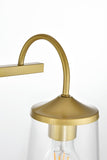 Living District Avani 3-Light Iron & Glass Bath Sconce In Black And Clear