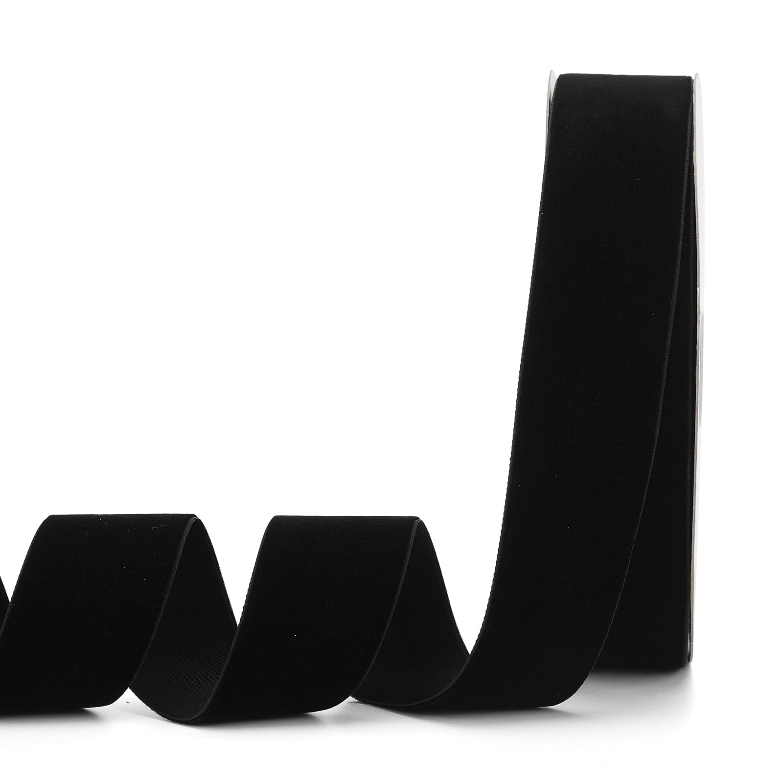 Lemon Park Black Velvet Ribbon,2 W x 20Yd Single Face,Great for Gift Wrapping,Hair Bows,Handmade Craft and Christmas,Wedding Dec