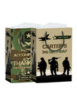 Pack of 10 Commando Army Theme Birthday Return Gift Paper Bags|Made in India| Army Theme Carry Bags (Multi, 12x8x4 inch)