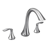 Moen Eva Chrome TwoHandle Deck Mount Roman Tub Faucet Trim Kit, Valve Required, T943