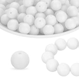 HARFINGTON 180Pcs Silicone Beads 9mm Round Rubber Focal Beads Bulk for Pens Keychain Bracelet Necklace DIY Crafts Making, White