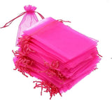 brown leaf 10X14 cm Hot Pink Organza Potli Bags Pouch Jewelry Pouch Best for Wedding Party Supply Return Gifting Bags (20)