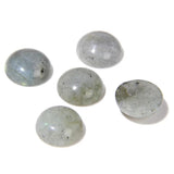 20pcs 4mm Natural Stone No Hole White Labradorite Semicircle Smooth Cabochons Beads Healing Chakra Crystal Stone Bead for Jewelr