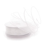 Ribbon Traditions 1.5 Wired Sheer Organza Ribbon White 50 Yards