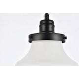 Elegant Lighting Living District Lyle 1 Light Black And Frosted White Glass Plug In Pendant