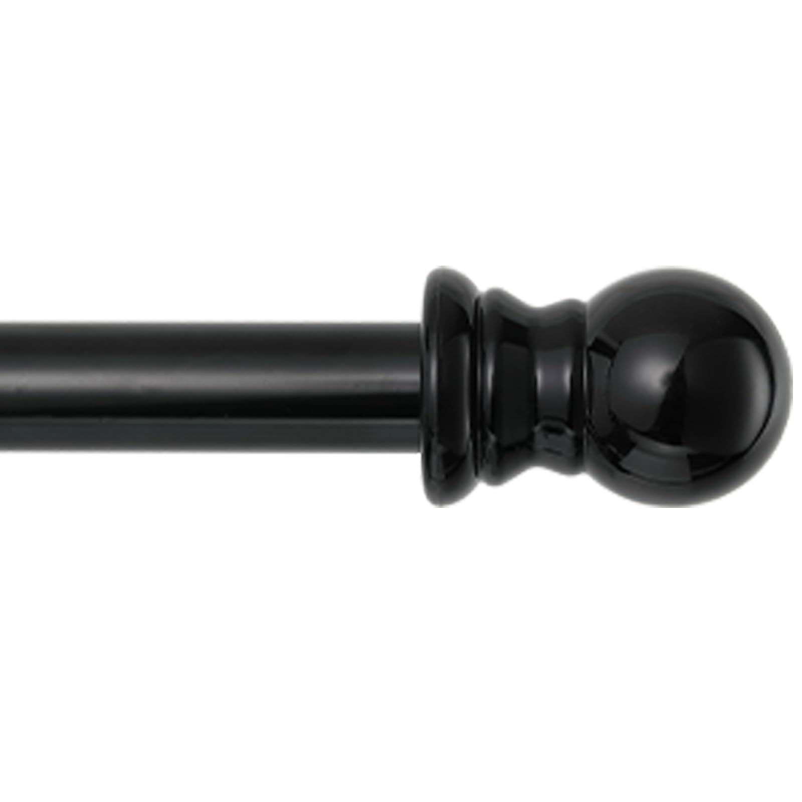 1 Inch Black Curtain Rods for windows, Heavy Duty Adjustable Splicing Single Curtain Rod with Brackets (30-144)