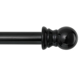 1 Inch Black Curtain Rods for windows, Heavy Duty Adjustable Splicing Single Curtain Rod with Brackets (30-144)