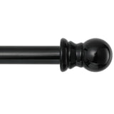 1 Inch Black Curtain Rods for windows, Heavy Duty Adjustable Splicing Single Curtain Rod with Brackets (30-144)