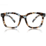 JiSoo Womens Reading Glasses 1.75 Oversized Readers for Women Designer Reading Glasses Women with Spring Hinge, Blue Quartz 1.75
