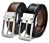 Veteran Reversible Pu Leather Belt, Turn To Switch Color, Black And Brown Formal Casual Belt For Men Two In One Belt(VBelt057B