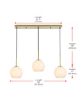 Elegant Lighting Living District Baxter 3-Light Metal & Glass Pendant In Chrome/Frosted White