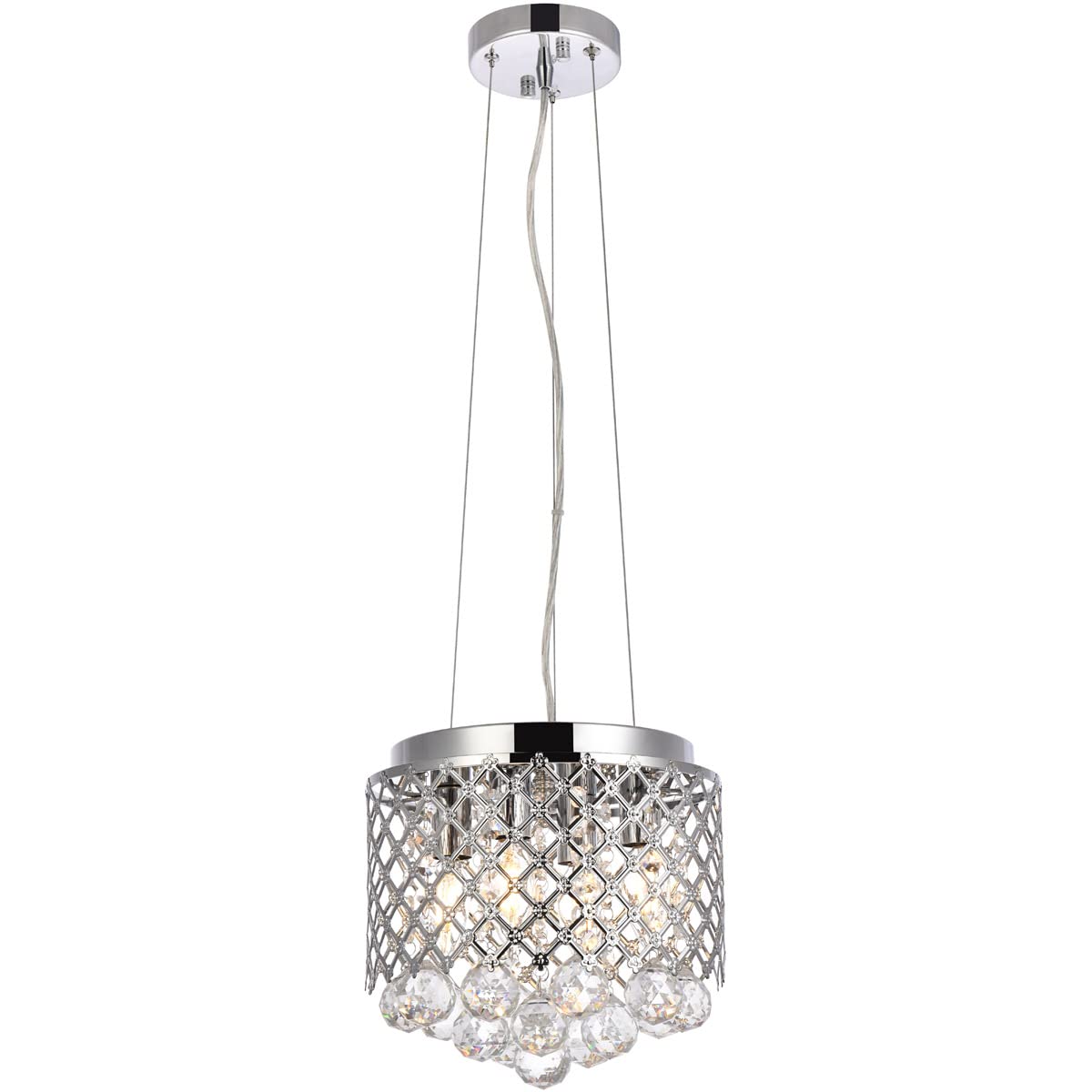 Living District Tully 4-Light Modern Style Metal Pendant In Chrome Finish