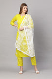Gosriki Women'S Ruby Cotton Straight Embroidery Kurti With Pant & Dupatta Set (White-Show_M-Go),Yellow,,B09Q11Z5HW