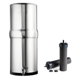 Boroux Legacy Gravity-Fed Countertop Stainless Steel Water Filter System | 3 Gallons with 2 Authentic Black Foundation. Filters