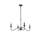 Living District Rohan 4-Light Mid-Century Metal Pendant In Matte Black
