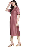 Ziyaa Women'S Brown Chinon Straight Kurta And Pant Set(Zikuch3867Andpa-M)